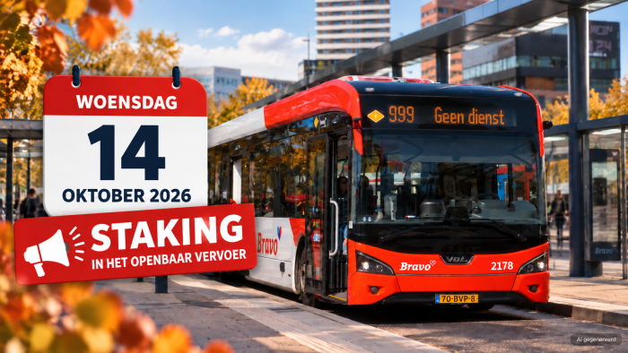 Staking streekvervoer woensdag 14 oktober 2026