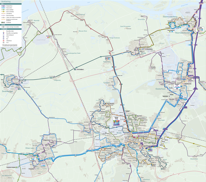 Kaart Oosterhout, Breda en Etten-Leur 